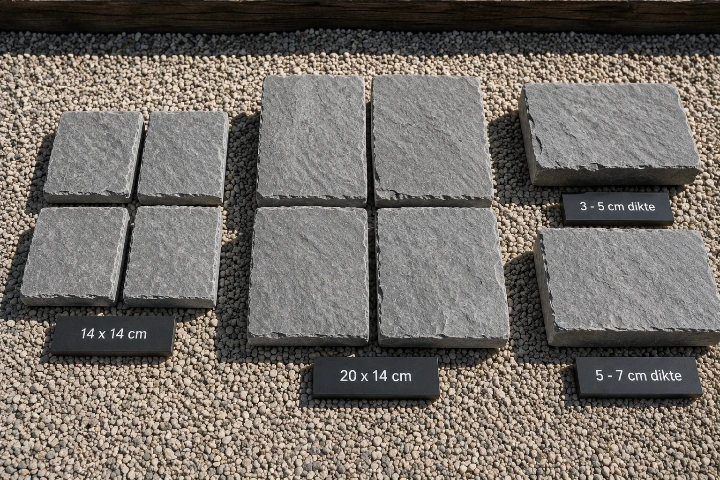 Vergelijking van Kandla Grey, Kandla Multicolor, Kandla White Beige en Manoir Blue natuursteen