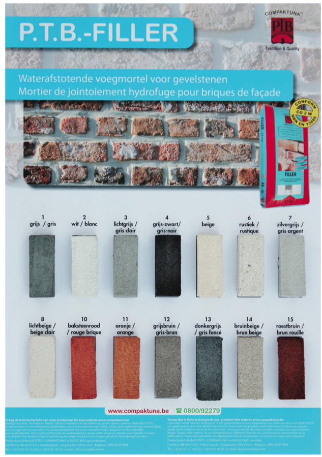 PTB FILLER WATERAFSTOTENDE VOEGMORTEL VOOR GEVELSTENEN