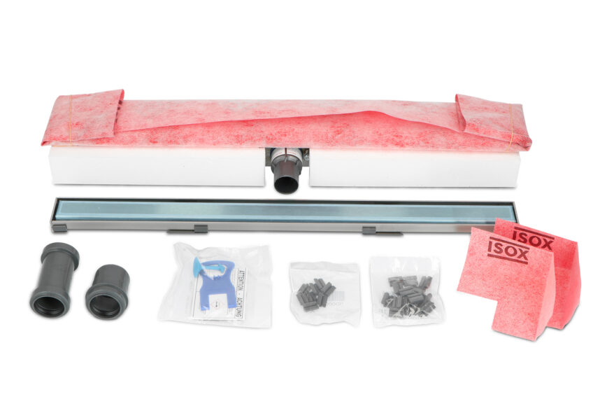 DOUCHEGOOT MET BETEGELBAAR ROOSTER INOX GRIJS (70CM)