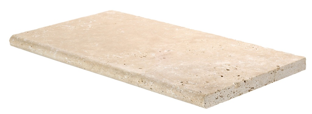 TRAVERTIN BEIGE - MARGELLE DE PISCINE (61/33//3CM 180° AFGERONDE NEUS)