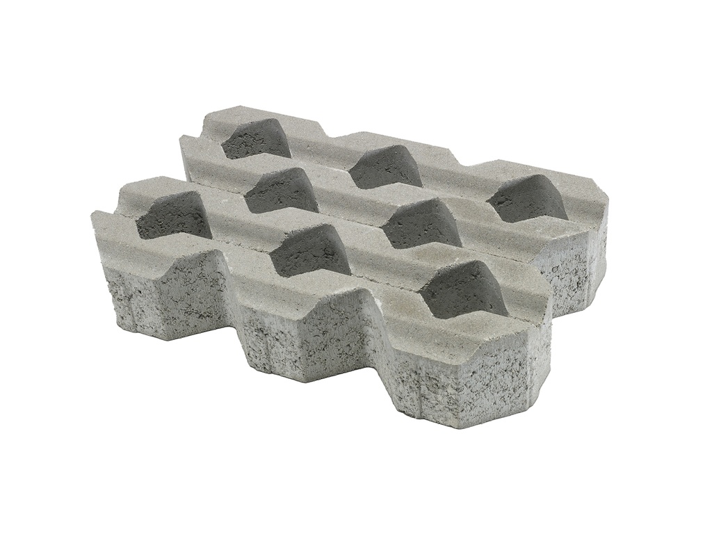 MARLUX - GRASBETONTEGEL MET GROEVEN GRIJS 60/40//12CM