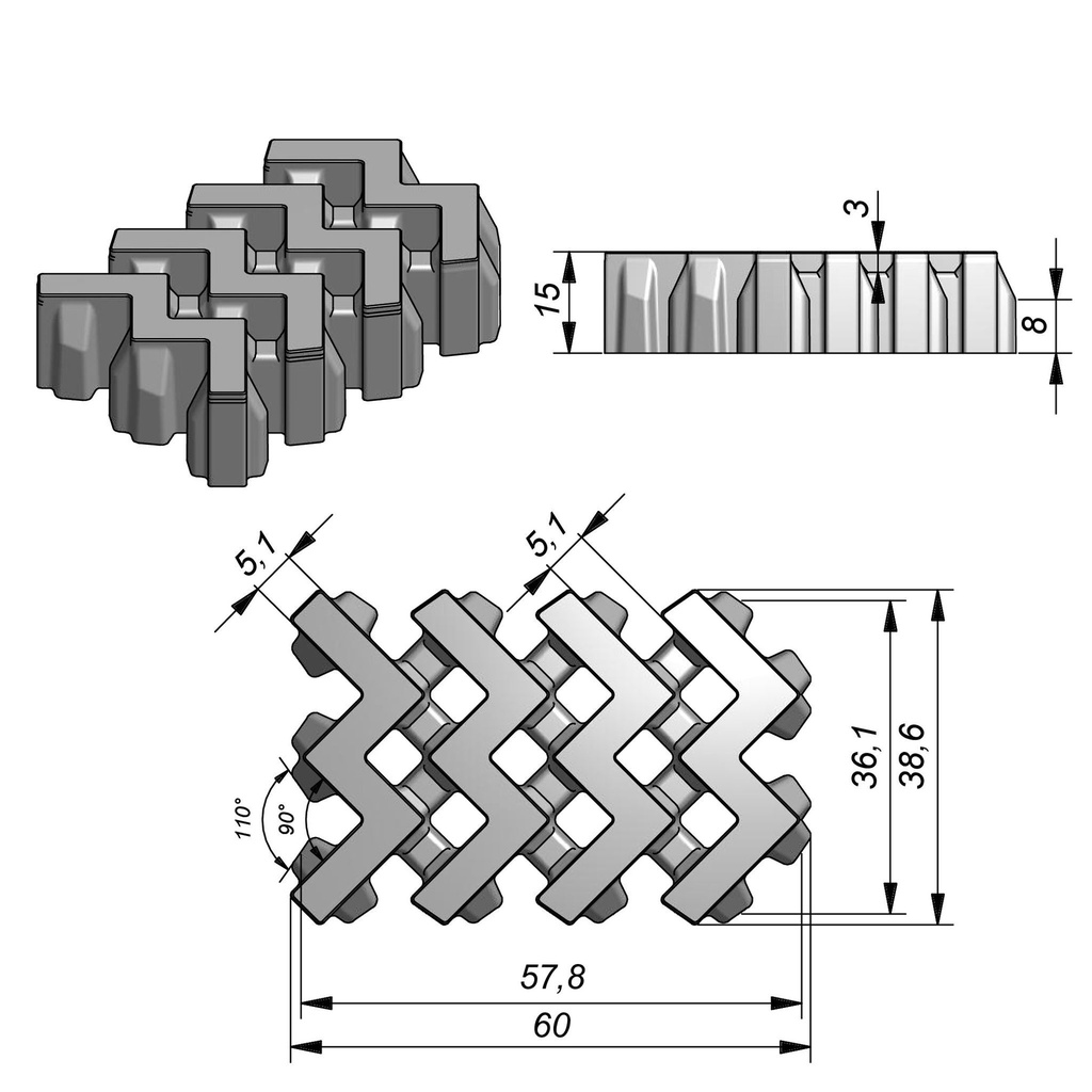 TEGEL WATERDOORLATEND - AVIENA EDGE CLASSIC
58/36//15CM