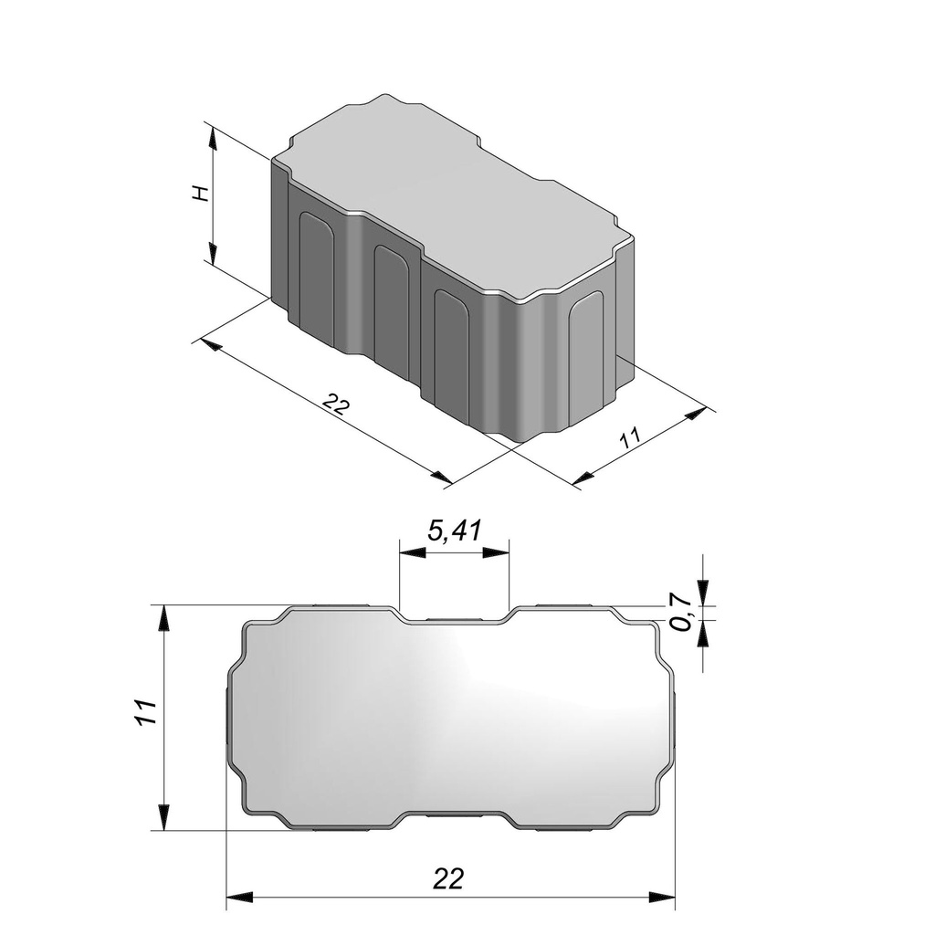 KLINKER WATERPASSEREND - HALTER CLASSIC
22/11CM (ZWART, 8CM)