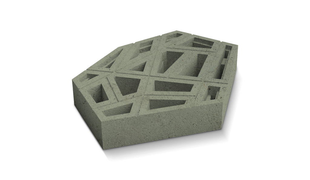 DEER CONCRETE - ORGANIC: CROSSHATCH (CH-S HACHURES PETIT, GREEN)