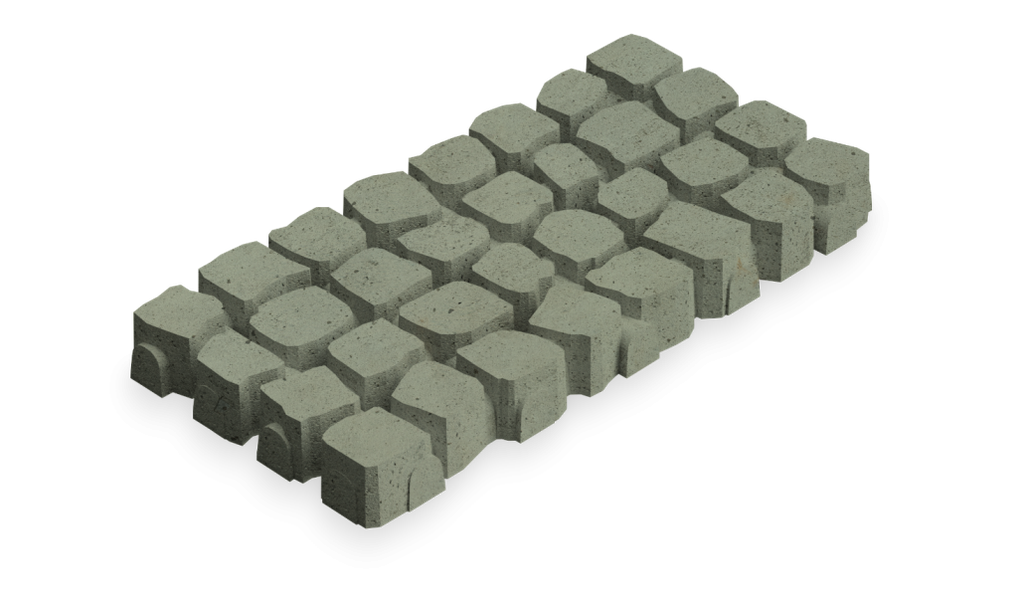 DEER CONCRETE - GRID: COBBLES (C1 COBBLES STANDARD, GREEN)