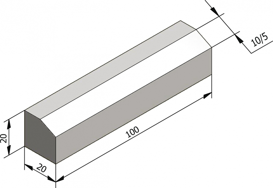 STRAATBOORDSTEEN 100/20//20CM - VELLING (CM):10/5 (90KG)