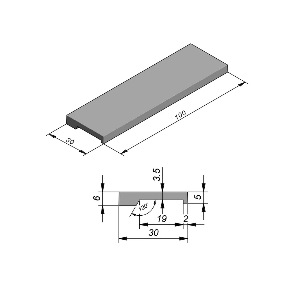 ZWEMBADBOORD SMOOTH 100/30//6CM