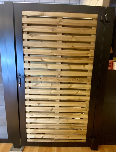 TUINPOORT (ENKEL) MET STRADA PLANKEN RAL KLEUR -incl. beslag